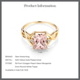thumbnail image 5 of Gem Stone King 2.04 Ct Peach Simulated Morganite White Topaz 18K Yellow Gold Plated Silver Ring, 5 of 5