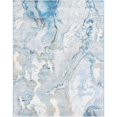 thumbnail image 4 of Unique Loom Outdoor Modern Collection Area Rug - Ripplet (7' 10" x 10' Rectangle Blue and Ivory/Olive), 4 of 8