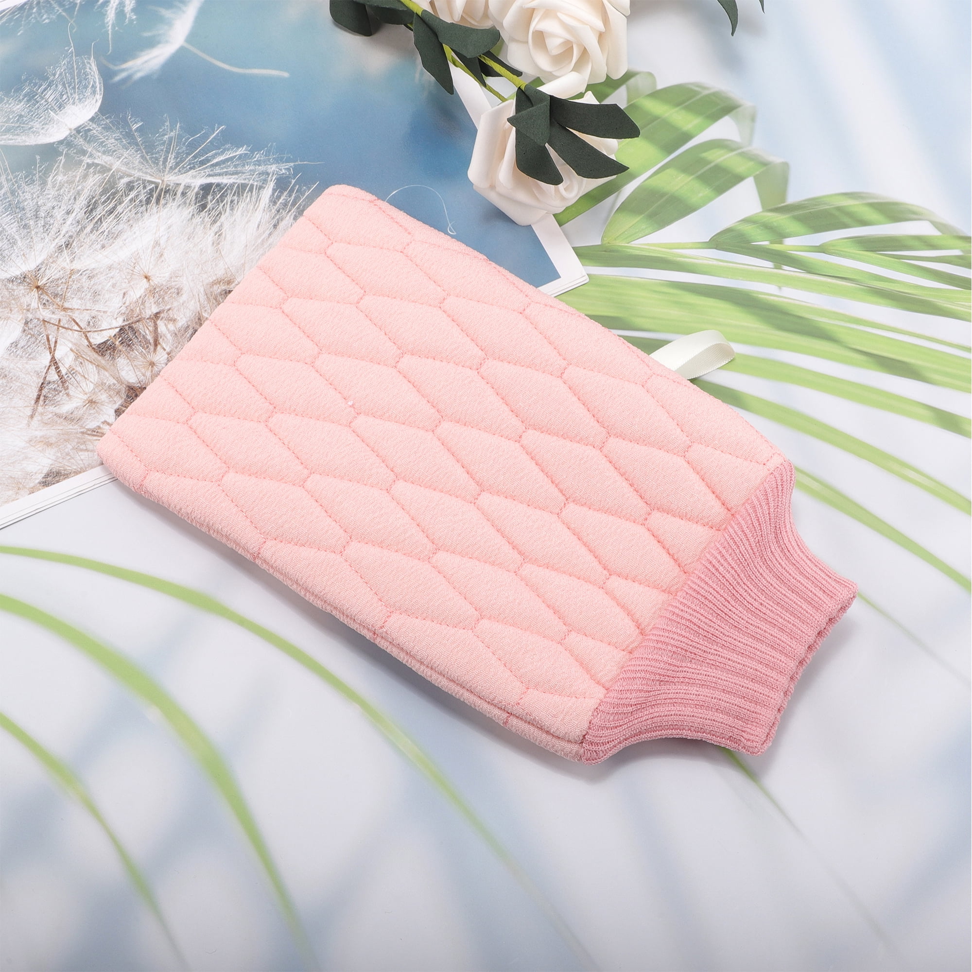 Unique Bargains Double-sided Bath Towel for Shower Room 5.51"x9.06" 1 Pc Pink