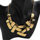 thumbnail image 1 of Women Metal Geometrical Irregular Squares Pendant Chain Bid Choker Necklace, 1 of 5