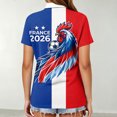 thumbnail image 4 of Women's Football Graphic T-Shirt, Women's Printed Short Sleeve Sports Top - Fashion Athletic Workout Shirt for Gym and Casual Wear for Soccer Tournament 2026 Vermilion Size: 2XL, 4 of 5