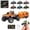 A004- Orange, variant on Mini Rc Monster Truck, Remote Control Monster Truck, Die Cast Metal toy Cars, Led off Road Lights, 1:64 Scale, Orange, off Road Rc Car, Mini Remote Control Car, Sealed Box, 1 Set