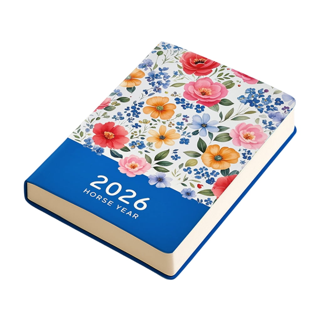 2026 Weekly Planner Hardcover Flower Leather Academic Planner Notebook 256 Pages