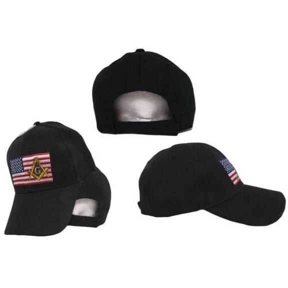 USA Mason Masonic American Patch Black Embroidered Cap Hat PREMIUM