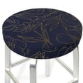 thumbnail image 3 of Balery Copper-Gold Gloss Outline Flower Round Bar Stool Seat Covers Velvet Fabric Adjustable Protects from Scratches and Stains for 14-17 Inch Chair- 14 inch, 3 of 7