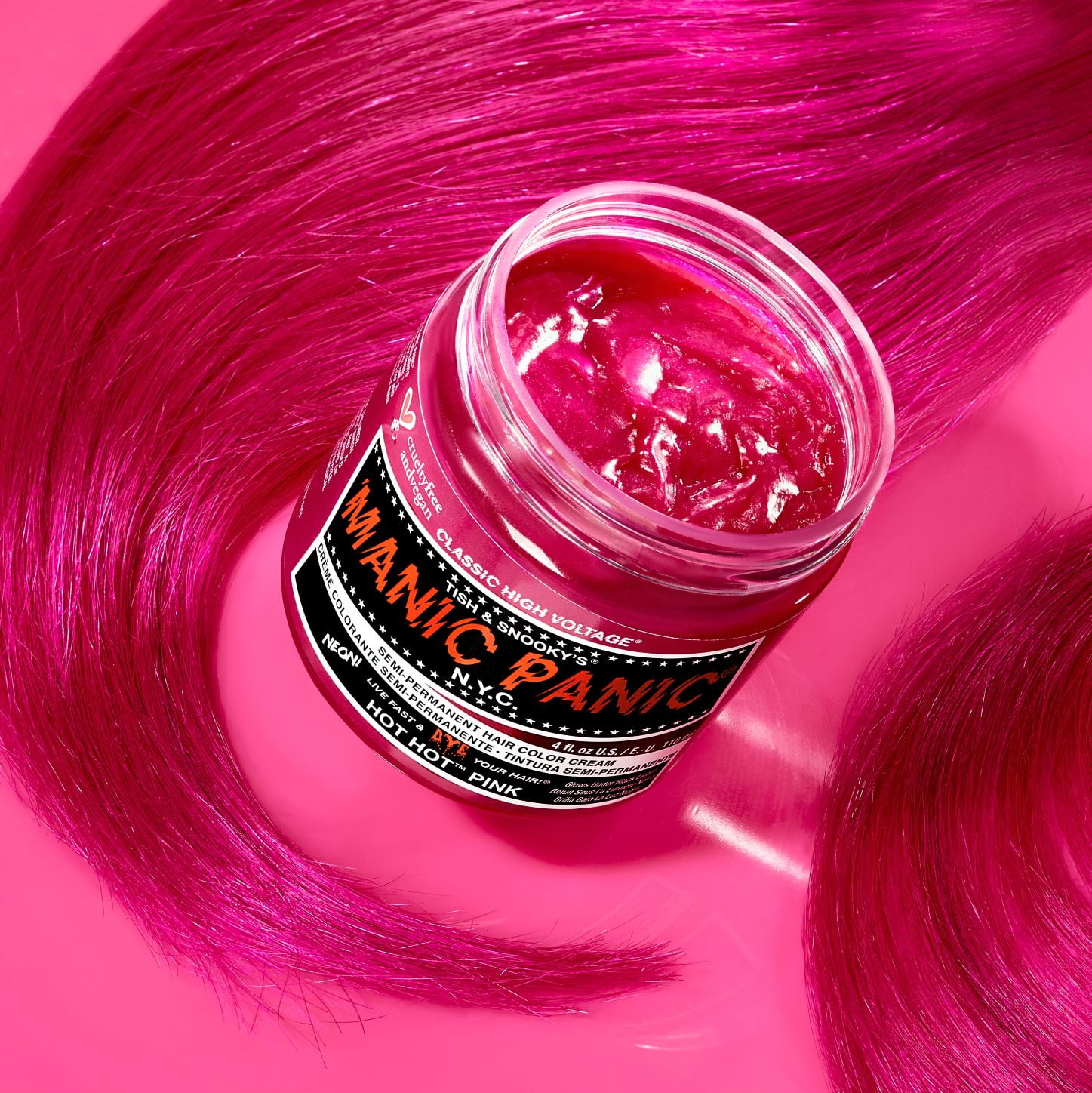 MANIC PANIC HOT HOT PINK High Voltage Semi-Permanent Hair Color, 4 fl oz