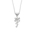 thumbnail image 2 of Delight Jewelry Silvertone Small Gelato Script Initial - J - Silver tone Bow Heart Necklace, 2 of 4