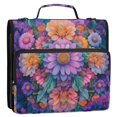 thumbnail image 5 of FORMRS Zipper Binder with Shoulder Strap 2-inch Ring 500 Sheet Capacity File Bag, Light Purple Flowers, 5 of 5