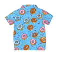 thumbnail image 3 of Lullu Boys Donut Print Short Sleeve Polo Shirt Summer Casual Sports Shirt Top, Sizes 3-14, 3 of 3
