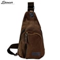 thumbnail image 4 of Spencer Canvas Sling Bag Small Crossbody Backpack Casual Shoulder Chest Daypack for for Men Women Cycling Hiking Travel - 11.02"*7.09"*1.97" (Coffee), 4 of 8
