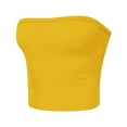 thumbnail image 3 of ZACPNCV Women's Shapewear Tube Tops Strapless Ruched Built-in Shelf Bra Casual Yellow M, 3 of 4