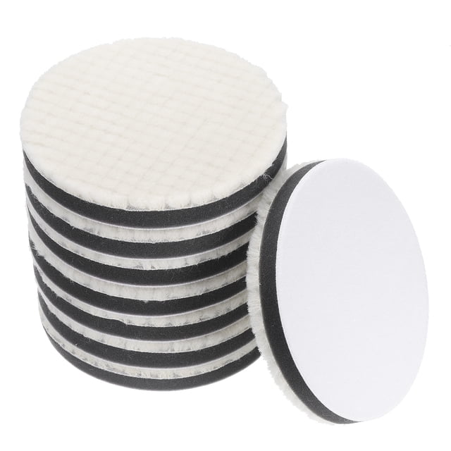 Uxcell 5" Almohadilla de Pulido de Lana de Fieltro con Gancho y Bucle Rueda de Abrillantado Pulido Medio para Pulidora Orbital 8 Pcs