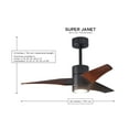 thumbnail image 3 of Super Janet three-blade ceiling fan in Matte Black finish with 42” solid barn wood tone blades and dimmable LED light kit&nbsp;, 3 of 4