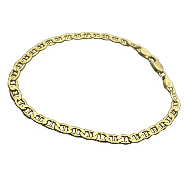 Men's 14K Gold Plated Figaro Hip Hop Bracelet 9 Inch x 12 MM Thick Wrist  Chain 