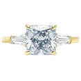 thumbnail image 7 of Three-Stone Engagement Ring for Women - 3ct Simulated Blue Diamond in 14K Yellow Gold Promise Ring, 7 of 7