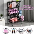 thumbnail image 5 of Weight Rack,Blacksmith 5-Layer Dumbbell Rack Sports Equipment Organizer Rack with Wheels and Hooks,Black, 5 of 7