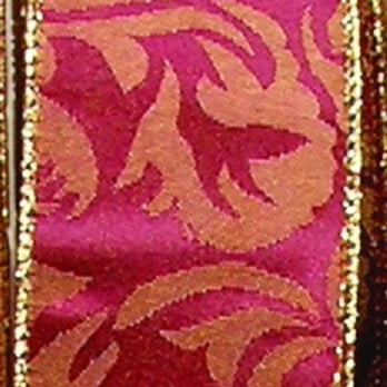 The Ribbon People Wine Red and Gold Reversible Wired Edge Craft Ribbon 2" x 20 Yards