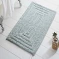 thumbnail image 2 of Knightsbridge Stylish And Comfortable All Season Traditional Racetrack Design Cotton Bath Rug 17" X 24" Light Blue, 2 of 3