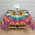 thumbnail image 3 of Rainbow Tie Dye Star Mandala Pattern Square Tablecloth,Waterproof Square Table Cover,Wipeable Spillproof Washable Table Cover for Home Kitchen Party Decor 60"x60"(152x152cm), 3 of 6