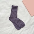 thumbnail image 2 of Ankle Socks - Casual Floral Socks for Women Cute Ruffle Slouch Socks Athletic Socks, Socks for Women,Color: Purple Size: One Size, 2 of 3