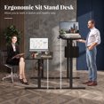 thumbnail image 3 of 63" Electric Standing Desk with 3 Memory Heights and 2 Hanging Hooks, Adjustable Height Sit Stand Home Office Desk,Black, 3 of 8