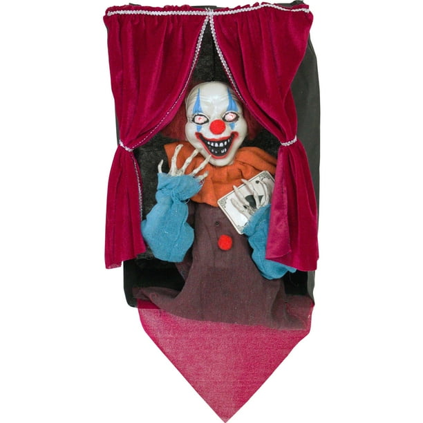 Haunted Hill Farm Animatronic Clown Indoor/Outdoor Halloween Decoration Flashing Red Eyes