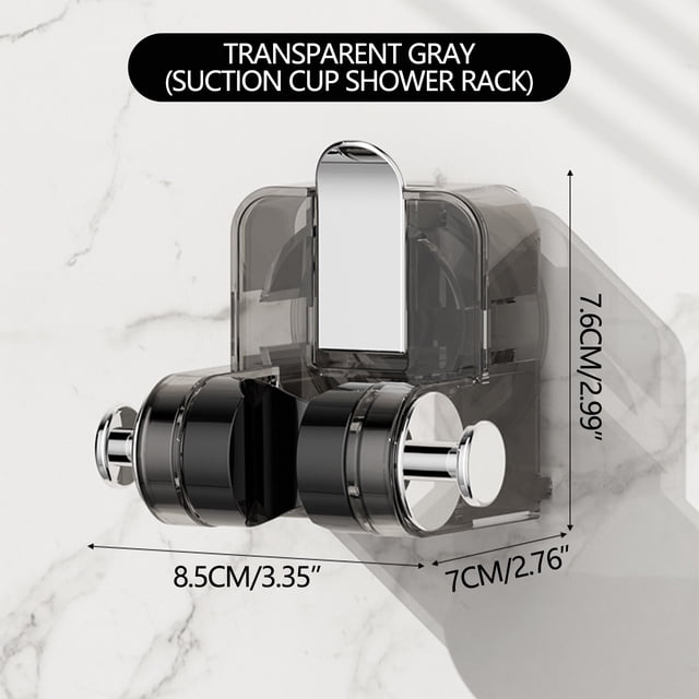 Fiudx Estante de Ducha con Ventosa Resistente, Altura Ajustable, Ganchos Galvanizados para Colgar, Organizador de Baño Versátil, Impermeable y Reutilizable, Fácil Instalación, Peso de 92 G.