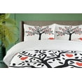 thumbnail image 4 of Ambesonne Valentines Duvet Cover Sets, Romantic Love Tree, 2-King, Vermilion Black, 4 of 7