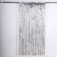 thumbnail image 2 of BalsaCircle Metallic Silver 3x6 feet Curly Foil Tassels Fringe Backdrop Curtains Party Events Decorations Supplies, 2 of 8