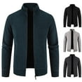 thumbnail image 5 of qucoqpe Mens Stand Collar Cardigan Sweater Knit Zip Up Closure with Pockets Winter Jacket Outerwear, 5 of 5