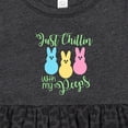 thumbnail image 4 of Inktastic Funny Easter Just Chillin' with My Peeps Girls Baby Dress, 4 of 5