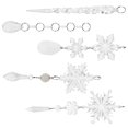 thumbnail image 4 of 18 copos de nieve acrílicos colgantes para árbol de Navidad, carámbanos navideños, 4 of 7