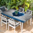 thumbnail image 2 of Valentine's Day Table Cloths for 3 Foot Rectangle Tables, Blue Heart Love Trees Romance Spring Patio Waterproof Elastic Fitted Tablecloths, Washable Rectangular Table Cover for Camping, 2 of 8