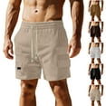 thumbnail image 1 of Yuyuzo Mens Corduroy Shorts Casual Elastic Waist Drawstring Summer Jogging Sports Shorts with Multi Pockets, 1 of 7