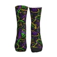 thumbnail image 3 of Crew Socks for Women Men Athletic - Neon Mardi Gras Soft Comfort Breathable Mid-Calf Sole Running Socks Womens Men, 3 of 7