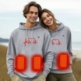thumbnail image 2 of Couple's Keep Warm Hoodies Winter 5 Heating Usb Heating Hooded Loose Unisex Casual Zipper Heart Sweatshirts for Mens and Womens E-Grey M, 2 of 7