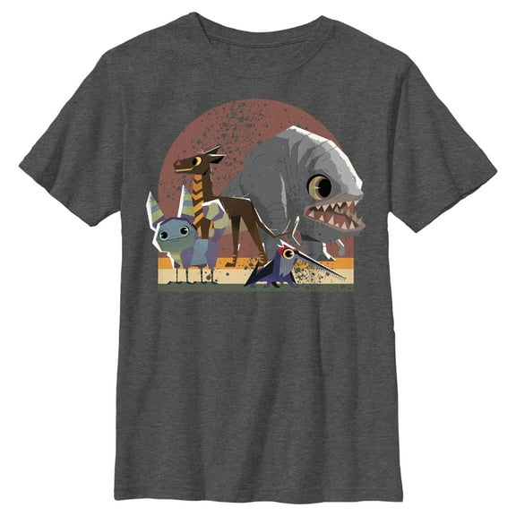 Boy's Star Wars: Galaxy of Creatures Galaxy Friends Graphic Tee Charcoal Heather X Large