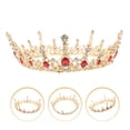 thumbnail image 3 of Weiweiguan 1Pc Wedding Bride Crystal Ancient Copper Round Shape Baroque Style Crown, 3 of 6