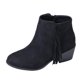 thumbnail image 1 of NECHOLOGY Botas Mujer Adulto Femenino Zapatos Botines mujer Clásico Versátil Negro Moda Borla Cremallera lateral Tacón grueso Elevado Cálido Bajo Parte superior Botines de mujer (Black, 7), 1 of 6