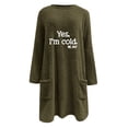 thumbnail image 2 of WTXUE Fuzzy Sherpa Sweatshirt for Women Long Sleeve Round Neck Tunic Top with Pockets Casual Loose Fit Pullover for Fall & Winter Pullover Sweatshirt Warm Sweatshirt Fall Sweatshirt Green S, 2 of 5