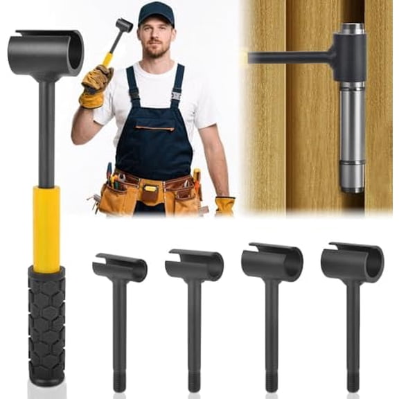 4 in 1 Door Hinge Adjustment Tool, Heavy Duty Door Hinge Wrench, Multi-Size Door Gap Adjustment Tool with Non-Slip Handle, Hinge Doctor Wrench Christmas Gift for Residential and Commercial Doors