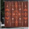 thumbnail image 3 of Ambesonne Geometric Shower Curtain, Tribal Aztec Background, 69"Wx70"L, Burnt Orange, 3 of 4