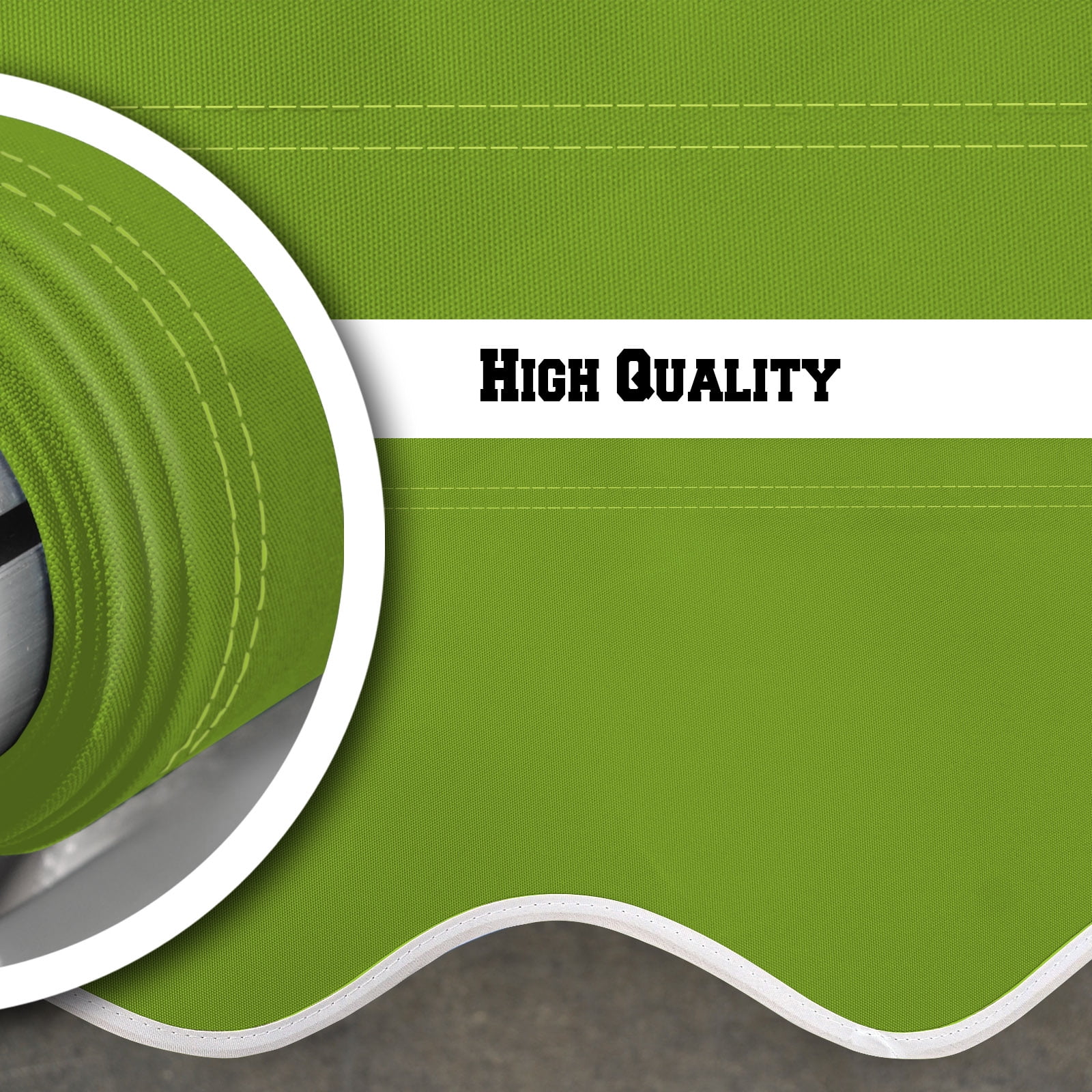 Sunrise Outdoor 8' x 6.4' Replacement Canopy for Manual Yard Retractable Patio Deck Awning Sunshade （Cover Only, Frame is not Included）-Apple Green