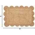 thumbnail image 3 of Shree Exports Hand Woven Farmhouse Jute Area Scalloped Rug (Natural, 3x5 Feet), 3 of 8