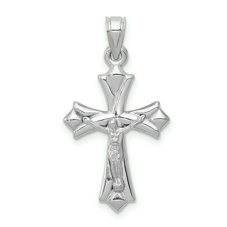 14k Heart Crucifix - 14kt White Gold Reversible Crucifix /cross Pendant Charm Necklace Religious Cross Fleur De Lis Fine Jewelry Ideal Gifts For Women Gift Set From Heart