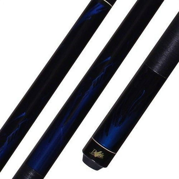 Dufferin D-211 Black Pool Cue w/Blue Flames Maple Shaft w/ Black Neoprene Wrap