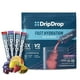 thumbnail image 1 of DripDrop Hydration Juicy Variety Pack Electrolyte Drink Mix Single-Serve Powder Packets- Grape, Fruit Punch, Strawberry Lemonade, Cherry - 32 Servings, 1 of 5