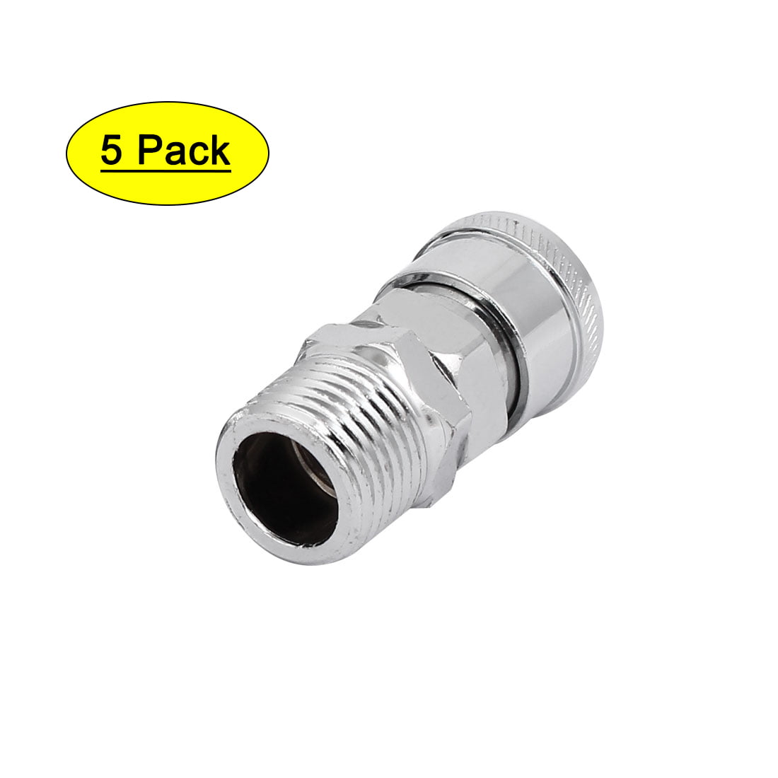 1/2-inch Dia Male Thread Quick Fitting Pneumatic Connector Coupler Silver Tone