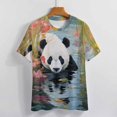 thumbnail image 3 of Funny Cute Panda Women's Short Sleeve T-Shirt Crew Neck Casual Summer Trendy Loose Fit Tops, 3 of 6
