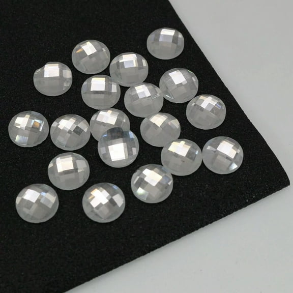 U8MO 200 Clear Faceted Round Flatback Glass Crystal Rhinestone Gems 6mm No Hole